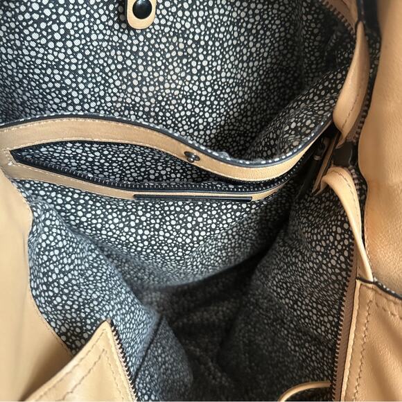 LOEFFLER RANDALL Studded Tan Leather Tote Tassels and tonal - Picture 10 of 16